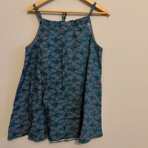 BDG Urban Outfitters Womens Fish Print Cotton Cami Tank Top Blue Teal Small NWT